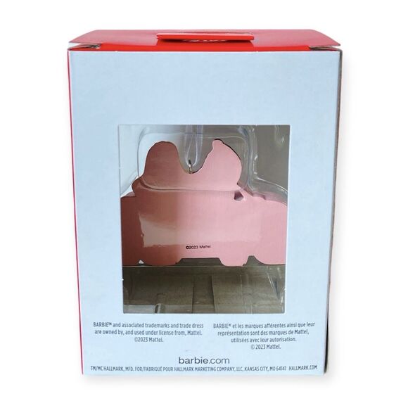 BARBIE Christmas Tree Ornament Pink Corvette HALLMARK Ribbon Hanger NEW IN BOX - Picture 5 of 8